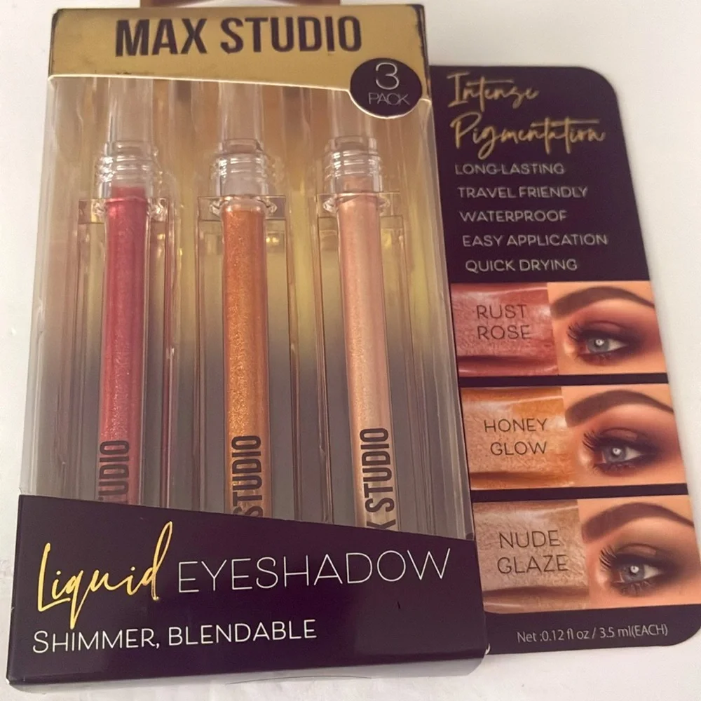 🖤✨MAX Studio Liquid Eyeshadow Trio – Shimmer Blendable Set